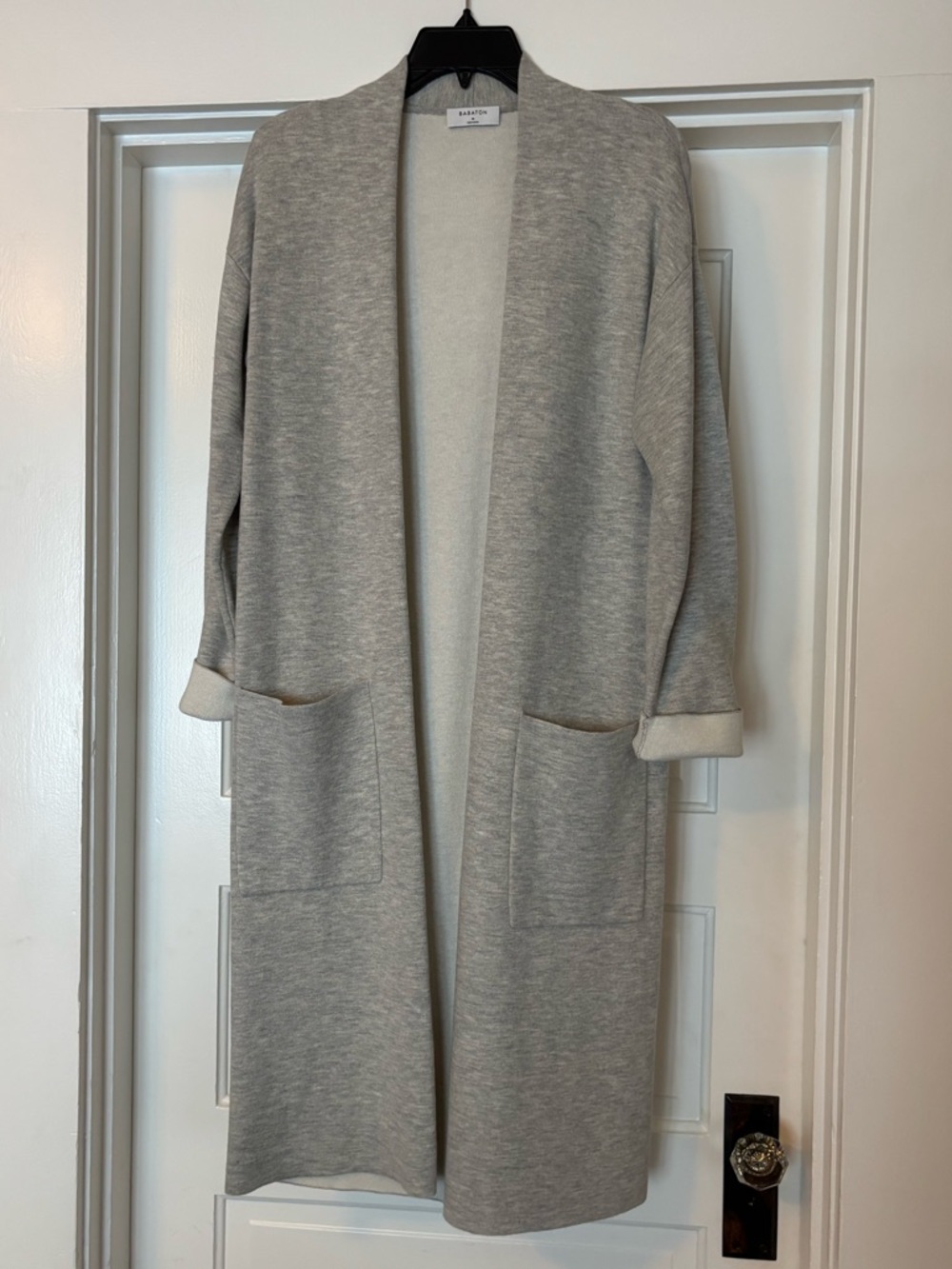 Babaton Open Front Cardigan in Light Grey